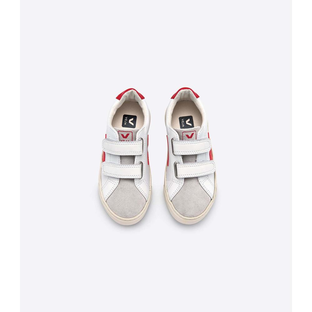 Veja ESPLAR LEATHER Sneakers Kinderen White/Red | NL 811ILH